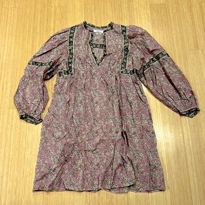 Etoile Isabel Marant size 38 long sleeve printed floral lavender dress.